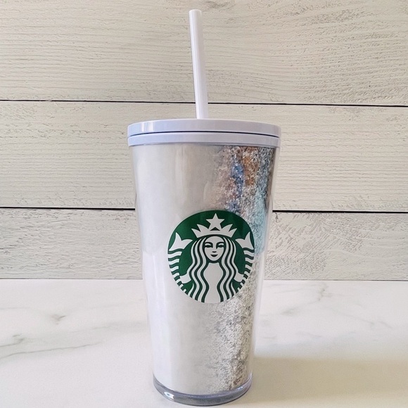 Starbucks2020 Holiday White/Silver Glitter Tumbler - Picture 1 of 5
